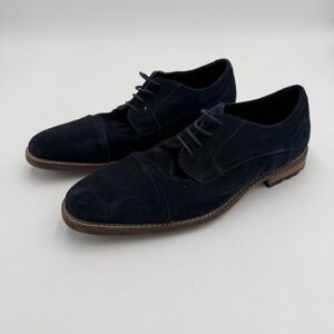 Carlo Morandi Tony Oxford Shoes Men's Navy Suede Leather Cap Toe Lace Up 82941